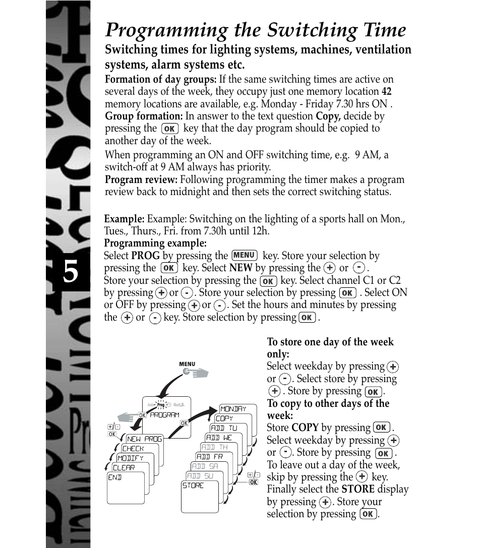 Programming the switching time | Timeguard TR 672 top User Manual | Page 6 / 12
