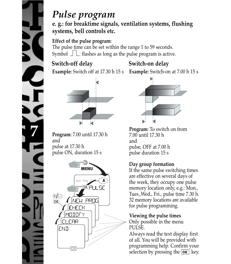 Pulse program | Timeguard TR 672 top User Manual | Page 8 / 12