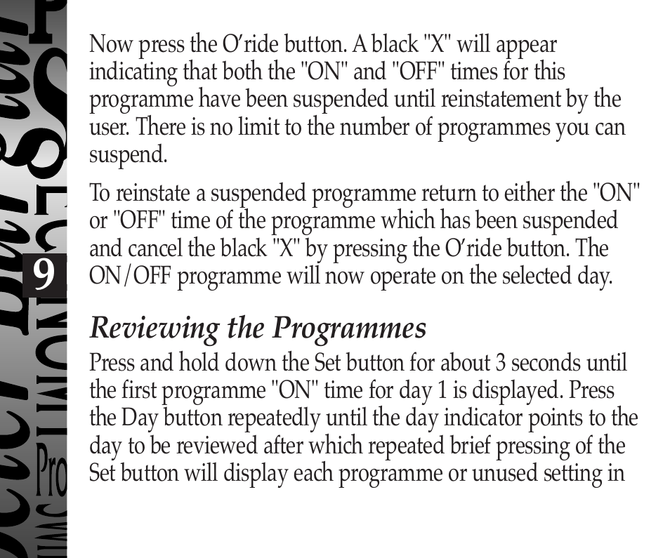 Reviewing the programmes | Timeguard EMU56 User Manual | Page 10 / 12