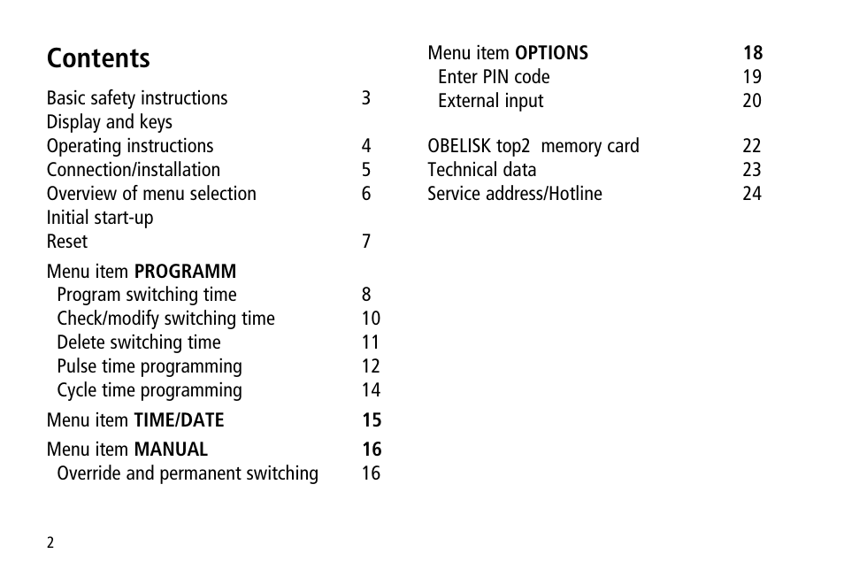 Timeguard TR 608 top2 User Manual | Page 2 / 24