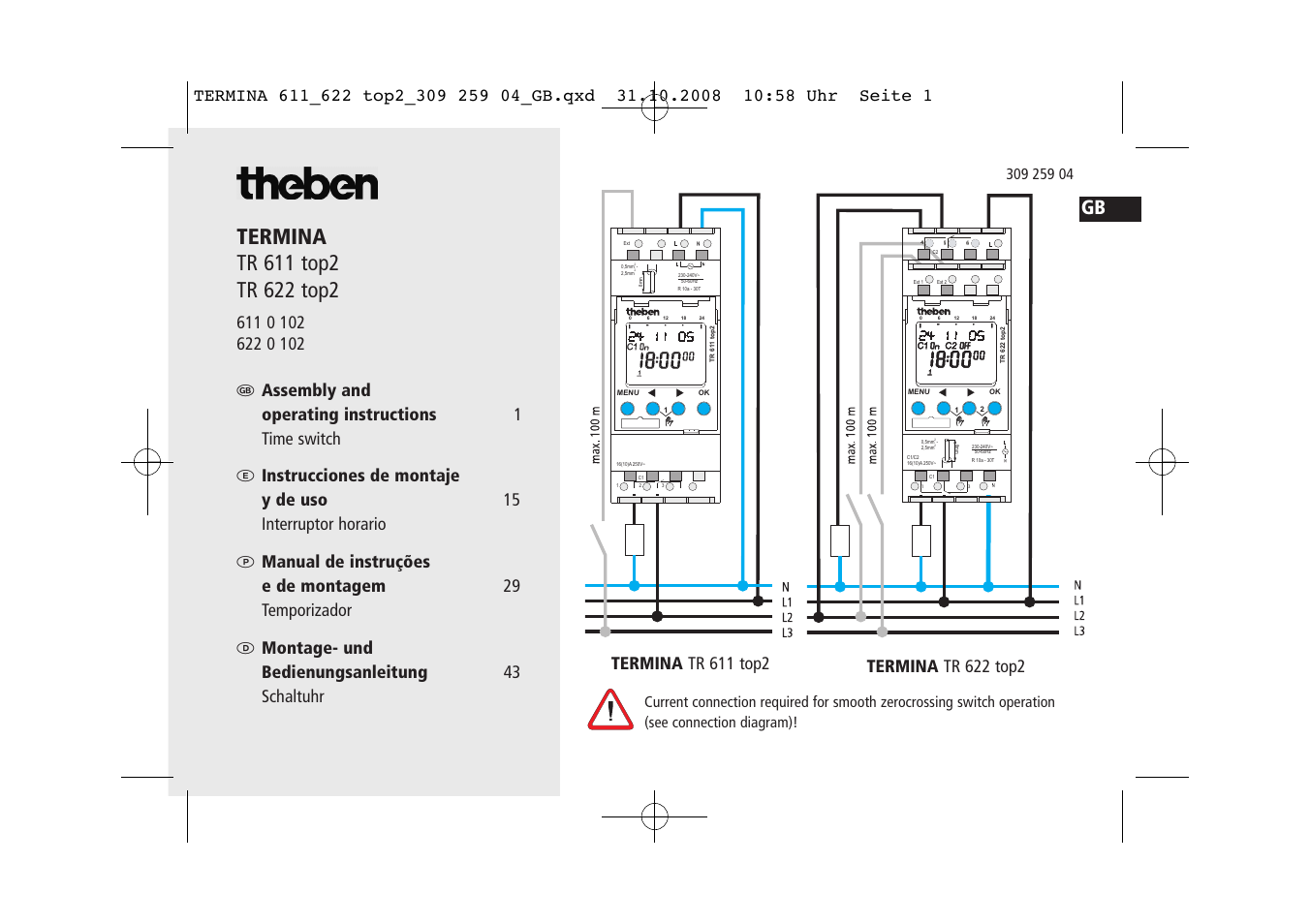 Timeguard TR 622 top2 User Manual | 14 pages