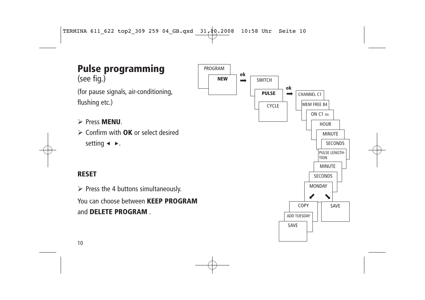 Pulse programming, See fig.) | Timeguard TR 622 top2 User Manual | Page 10 / 14