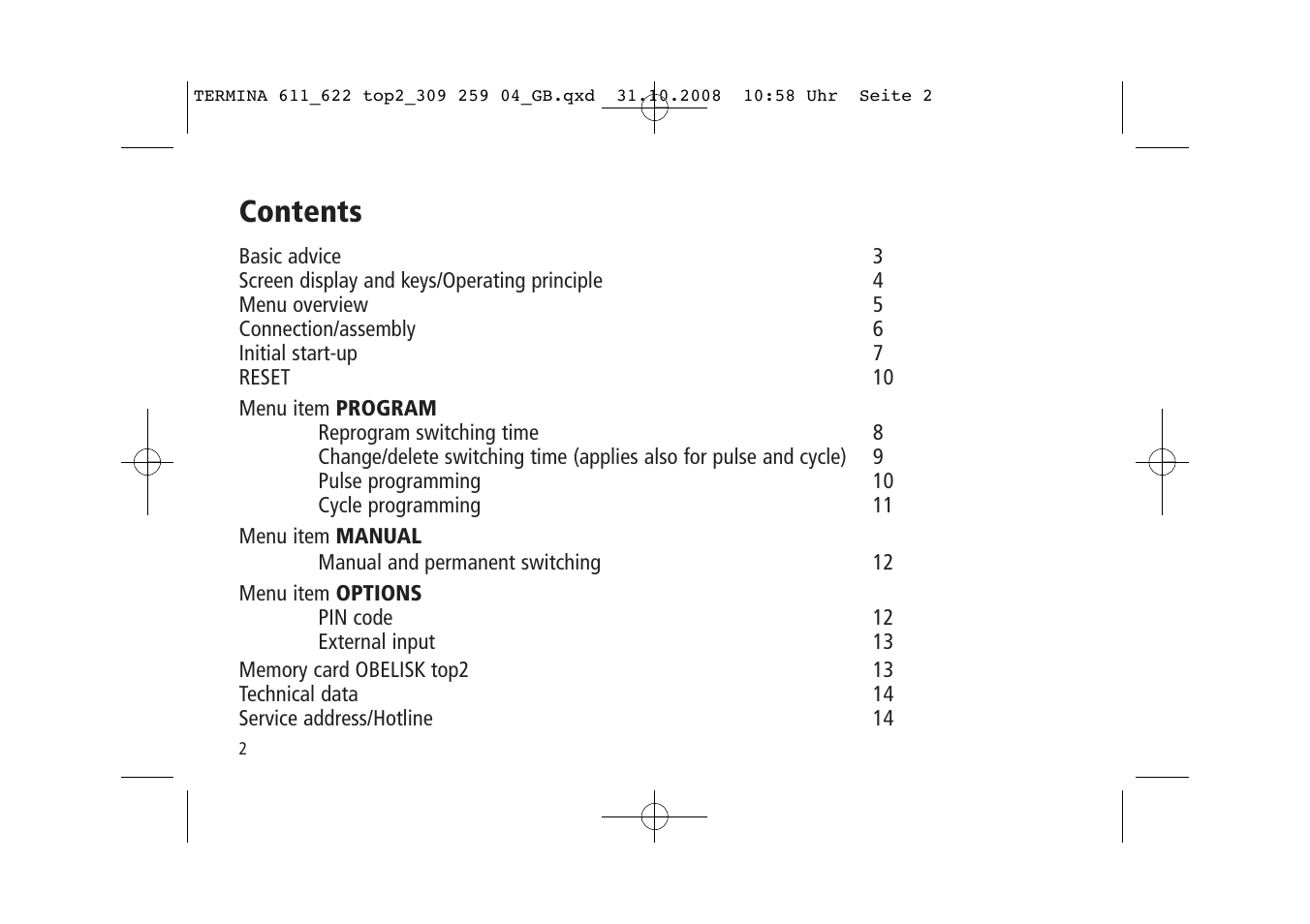 Timeguard TR 622 top2 User Manual | Page 2 / 14