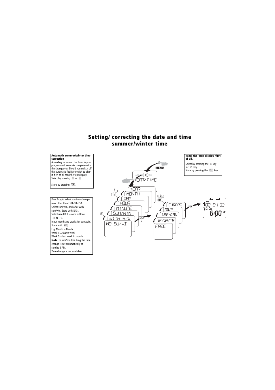 Setting | Timeguard TR 612 top2 User Manual | Page 6 / 7