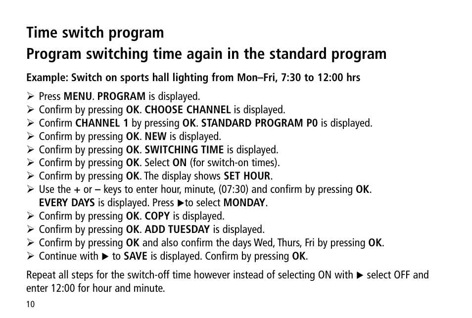 Timeguard TR 644 top2 User Manual | Page 10 / 36