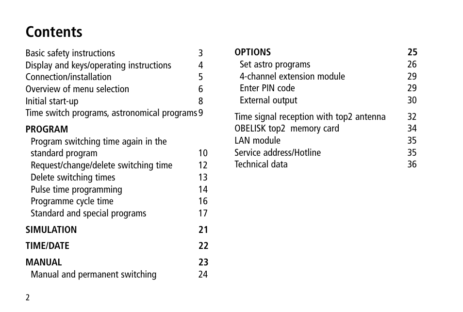 Timeguard TR 644 top2 User Manual | Page 2 / 36