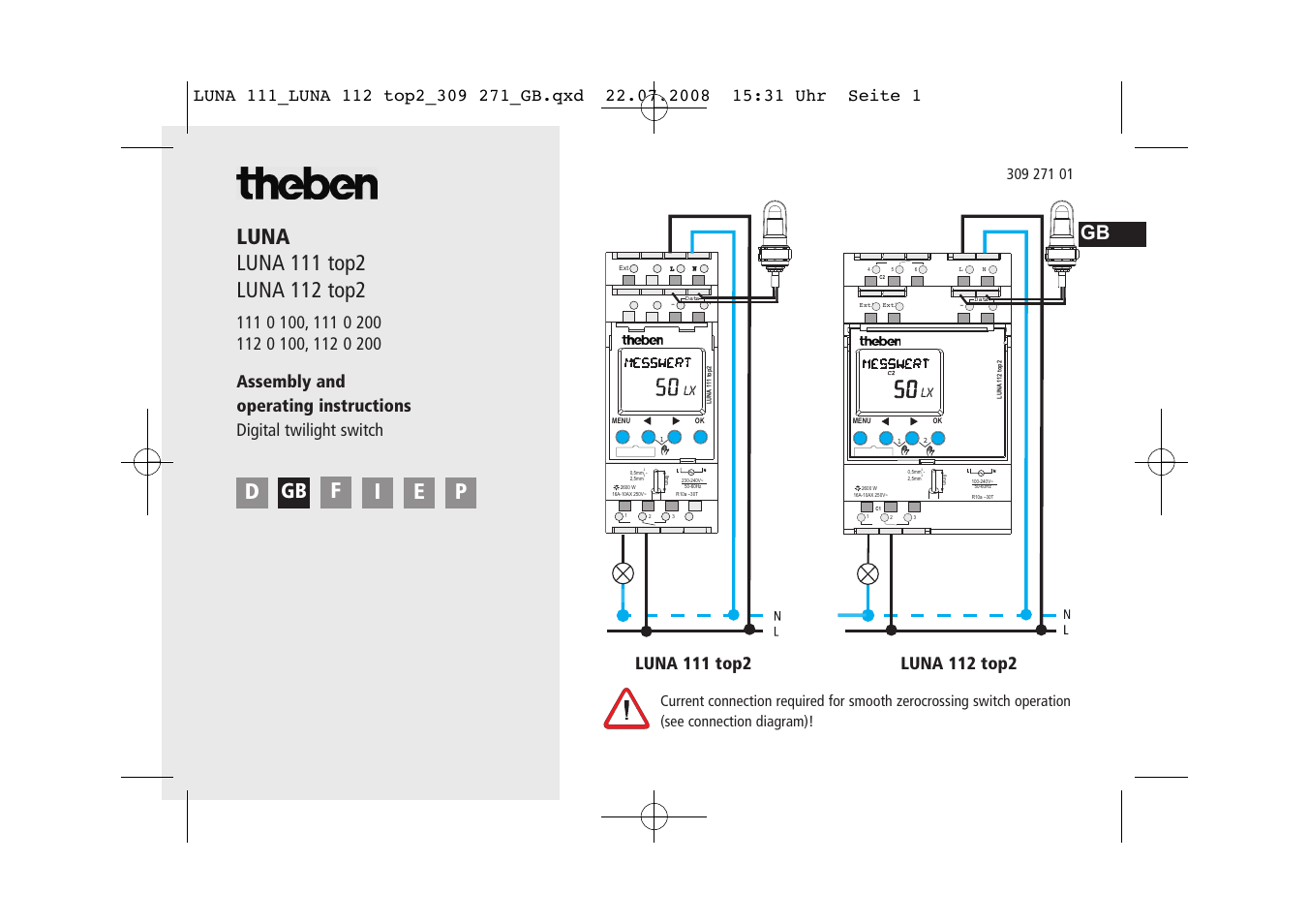 Timeguard LUNA 111 top2 User Manual | 14 pages