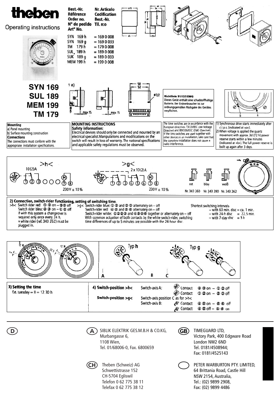 Timeguard E169S User Manual | 1 page