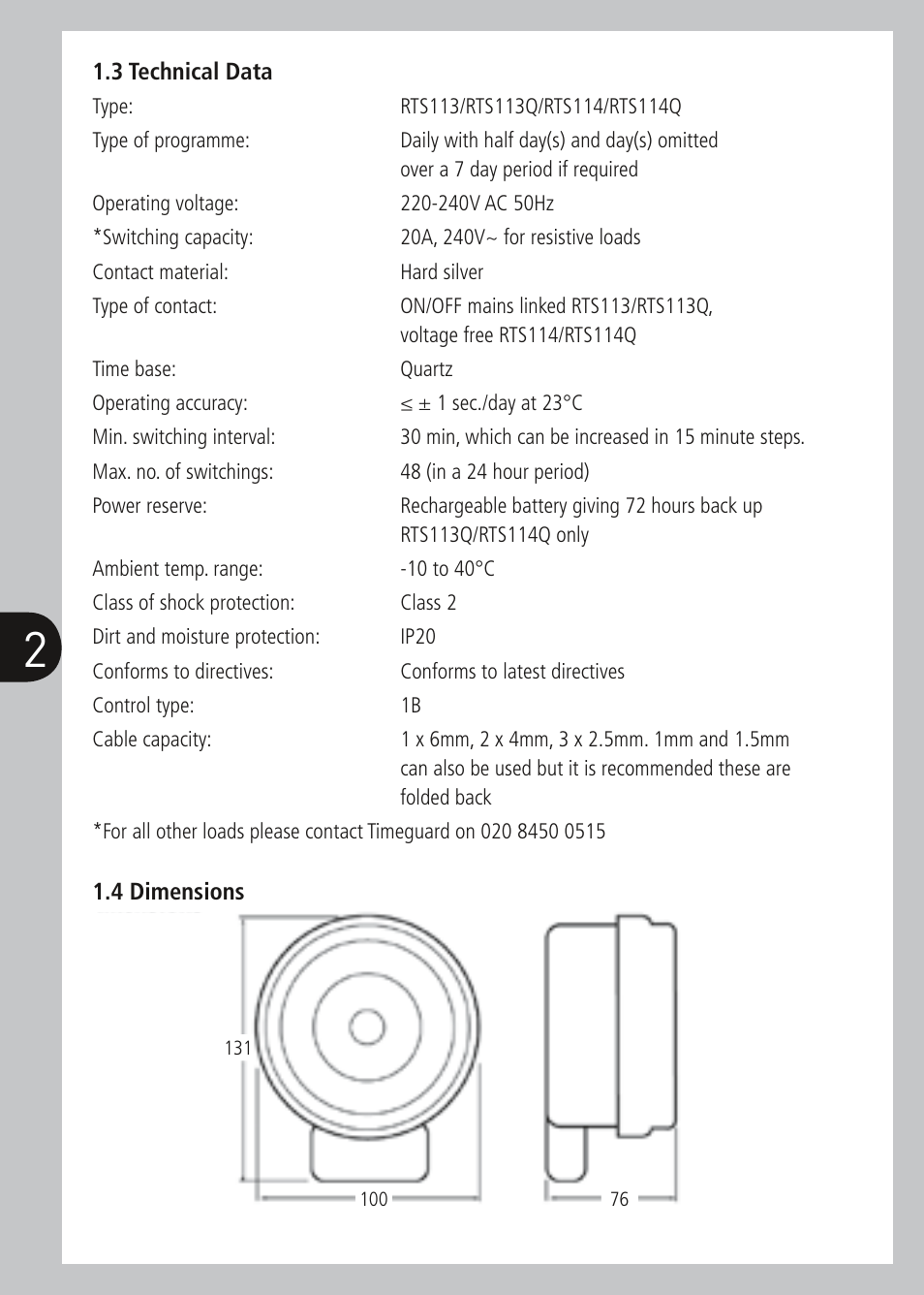 Timeguard RTS114 User Manual | Page 3 / 8