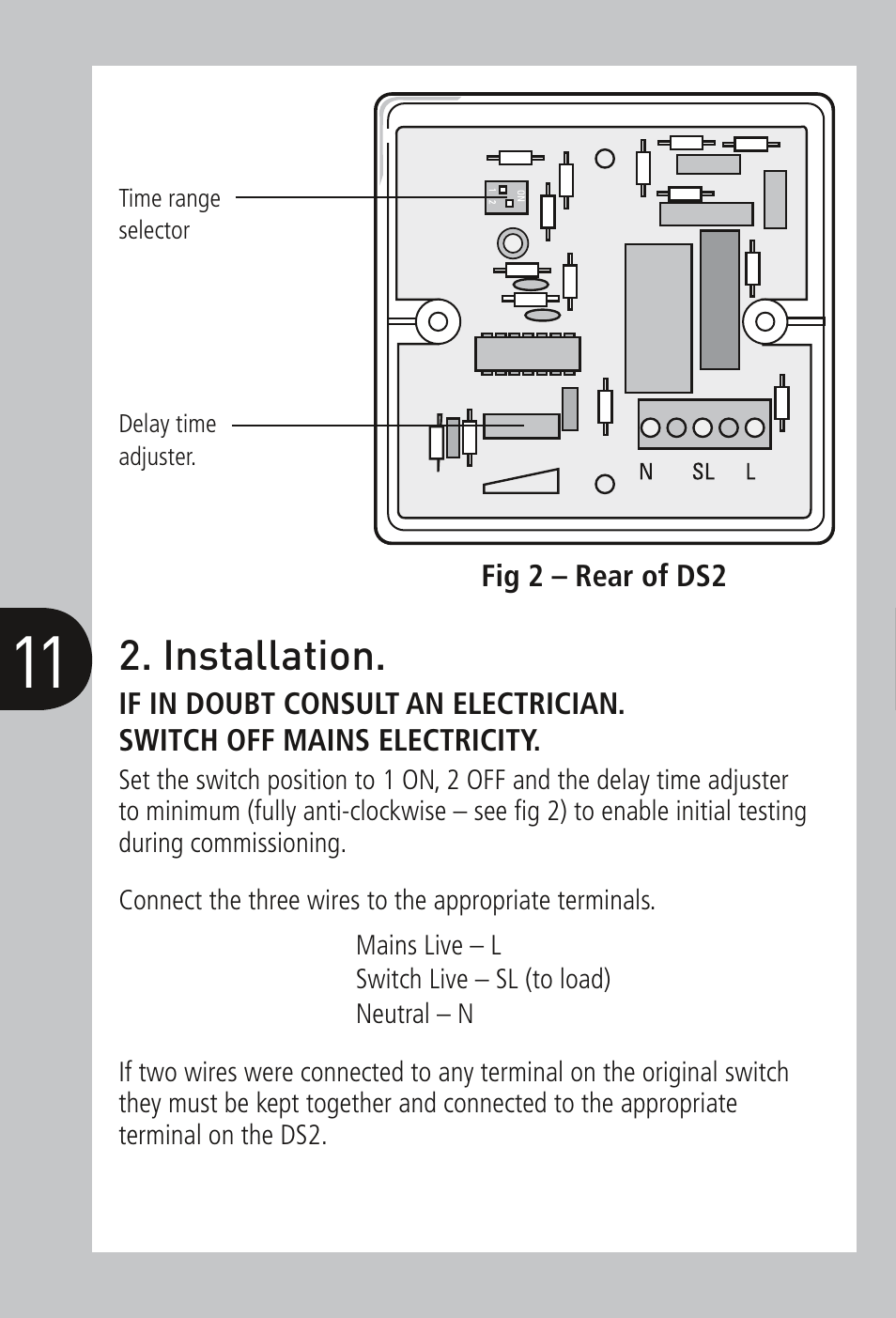 Installation | Timeguard DSS User Manual | Page 12 / 16