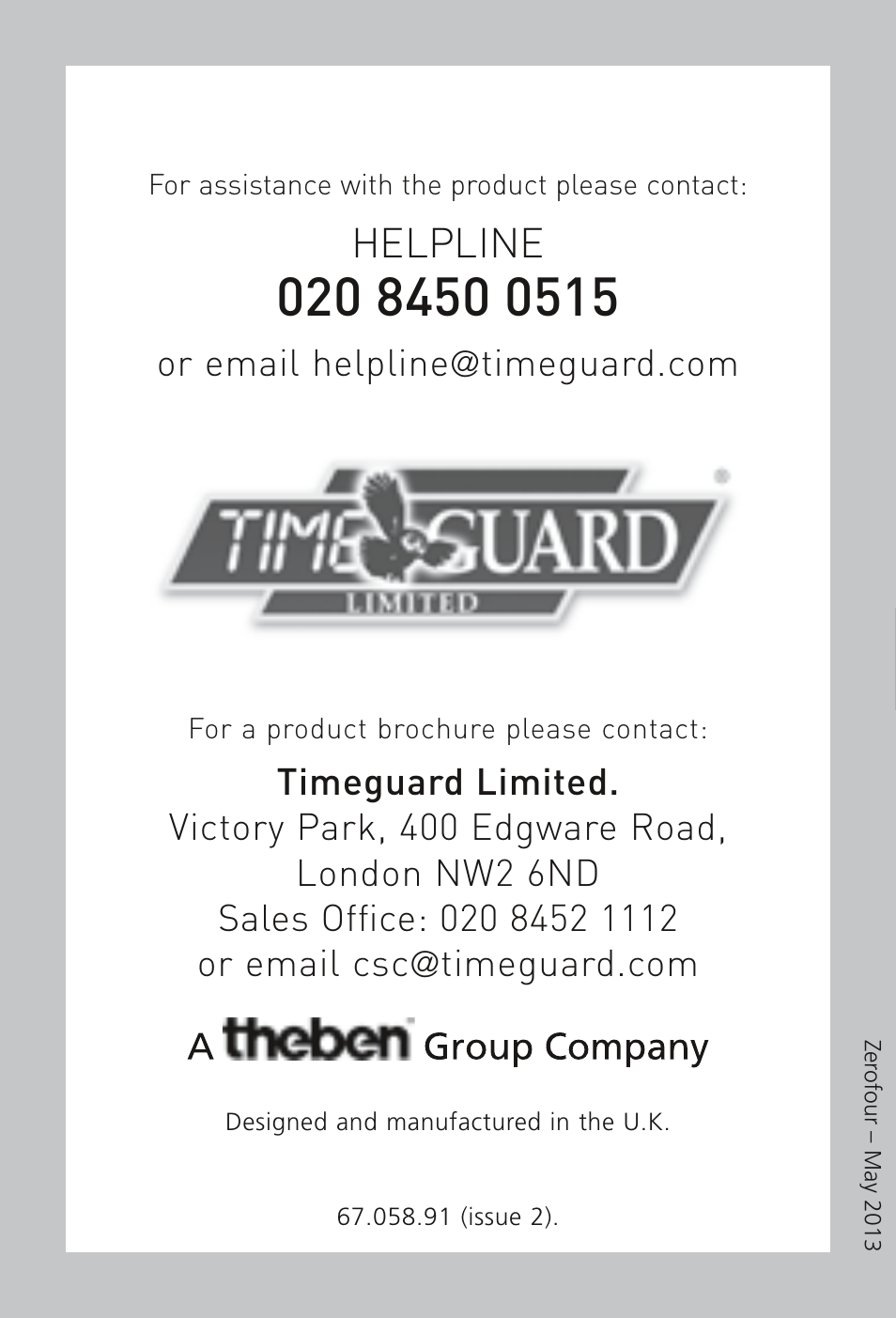 Timeguard DSS User Manual | Page 16 / 16