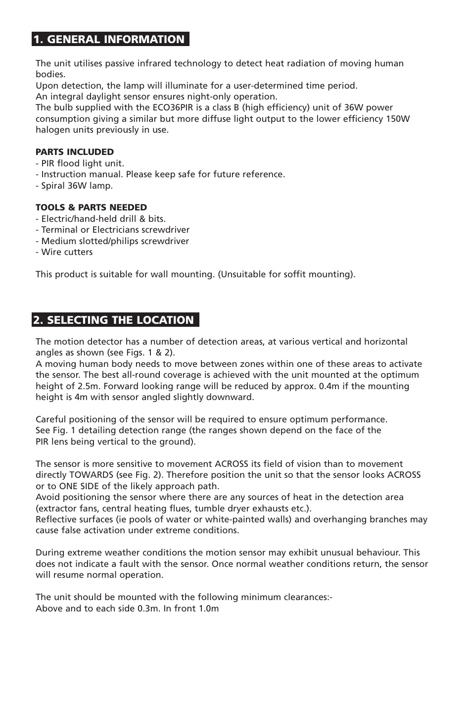 Timeguard ECO36PIR User Manual | Page 2 / 8