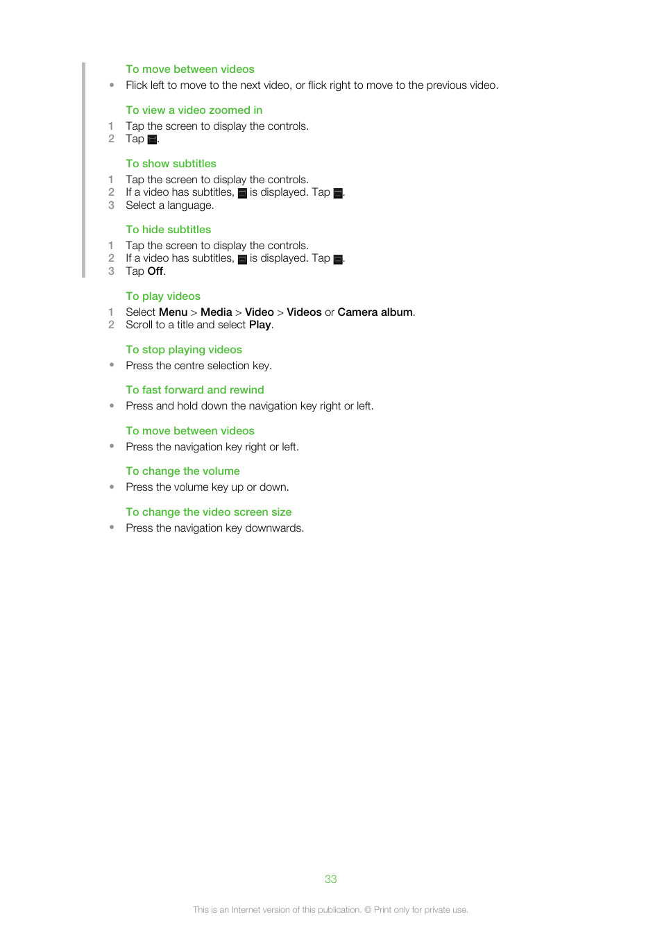 Sony Ericsson Aino™(U10) User Manual | Page 33 / 78