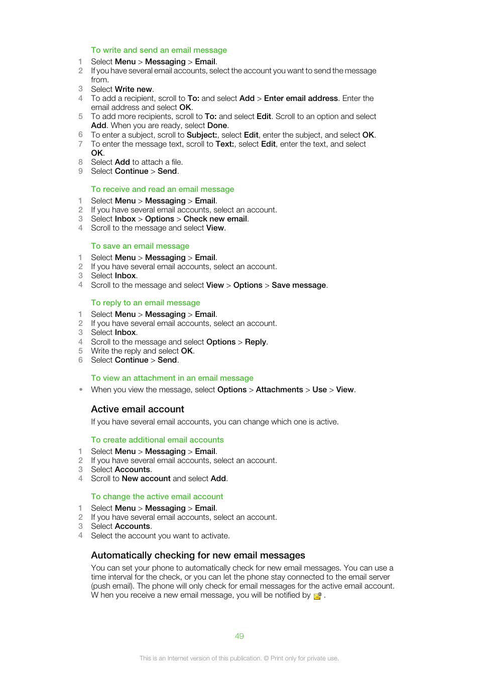 Sony Ericsson Aino™(U10) User Manual | Page 49 / 78