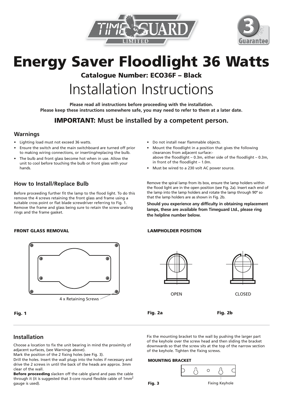 Timeguard ECO36F User Manual | 2 pages