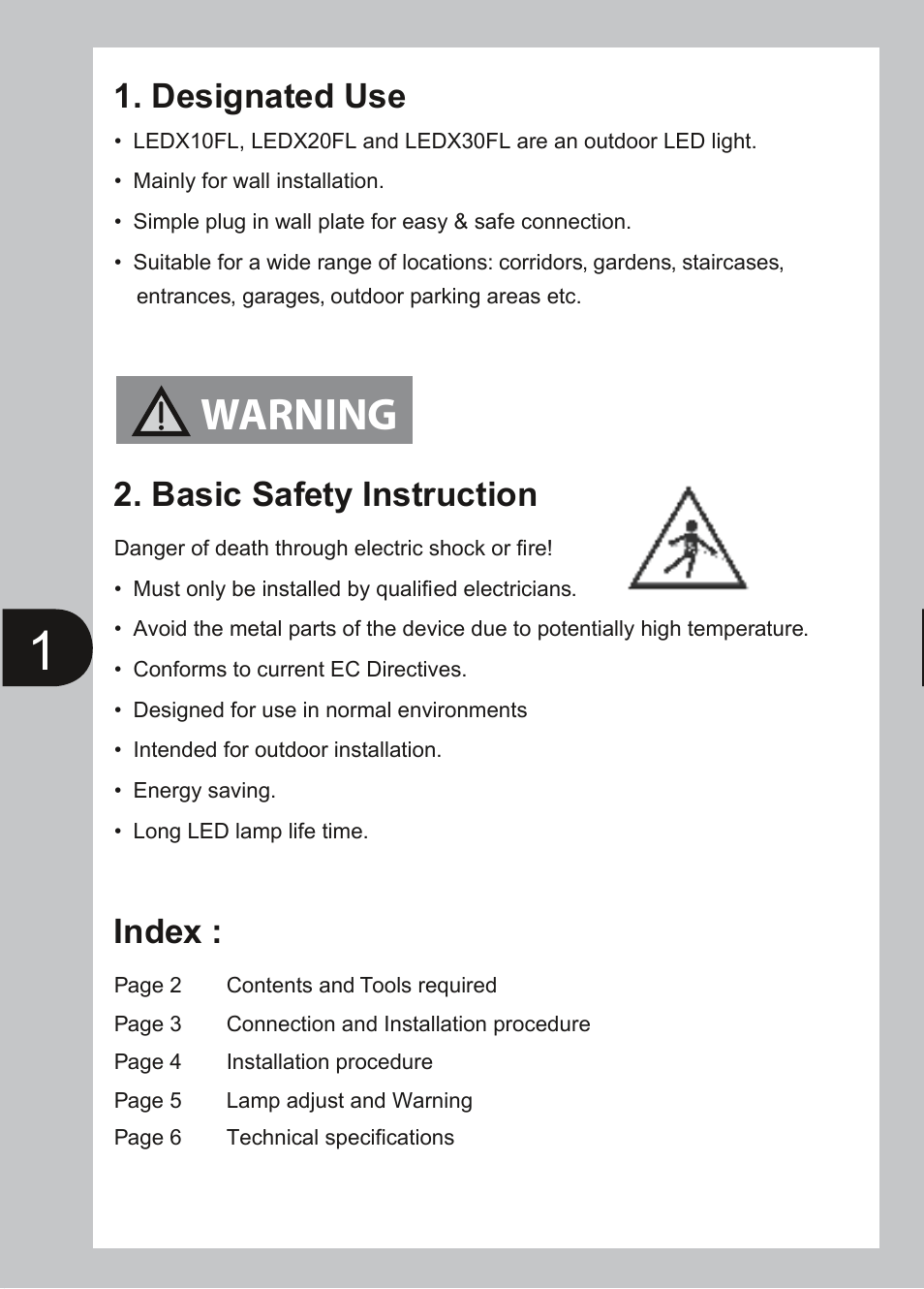 Timeguard LEDX30FLB User Manual | Page 2 / 8