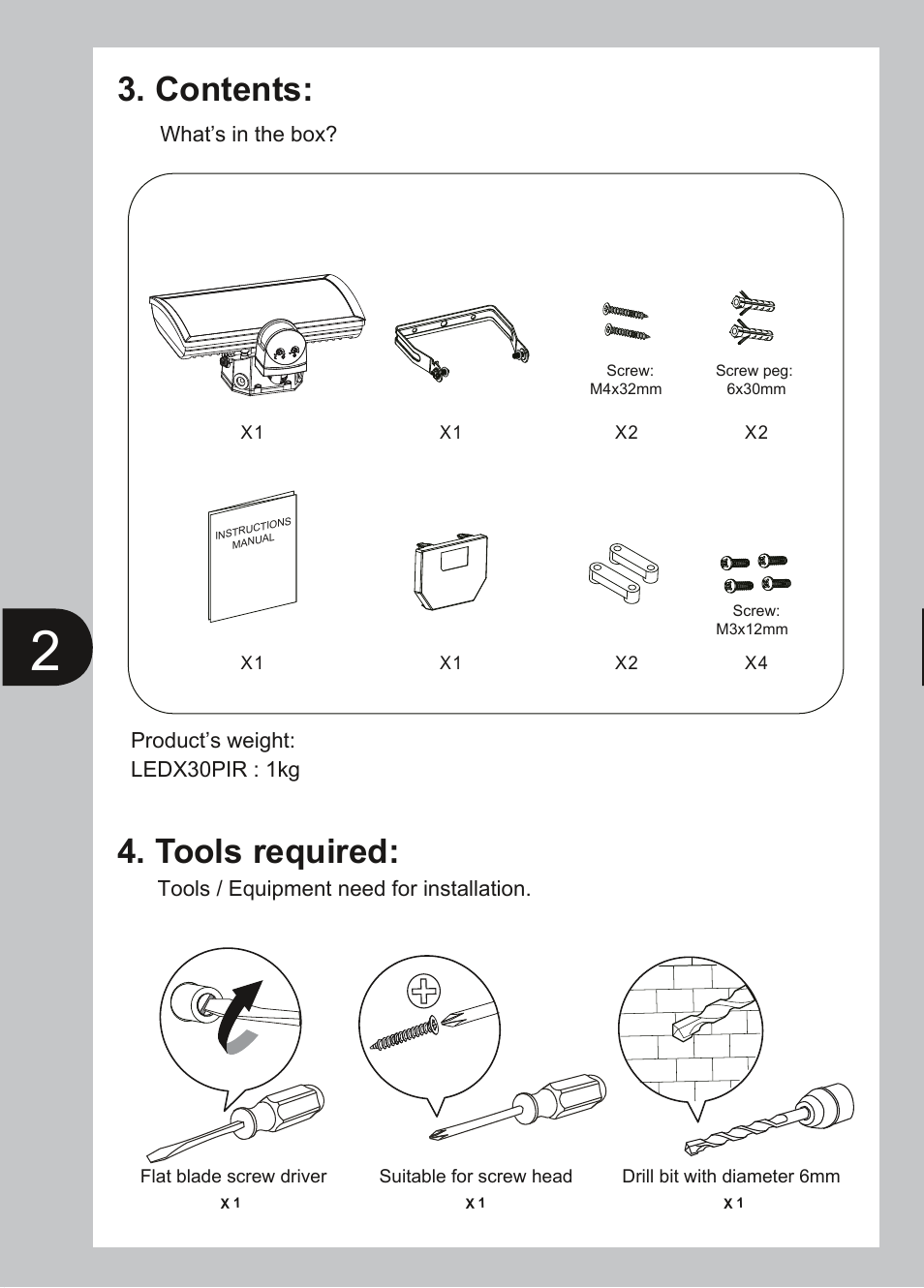 Timeguard LEDX30PIRB User Manual | Page 3 / 12