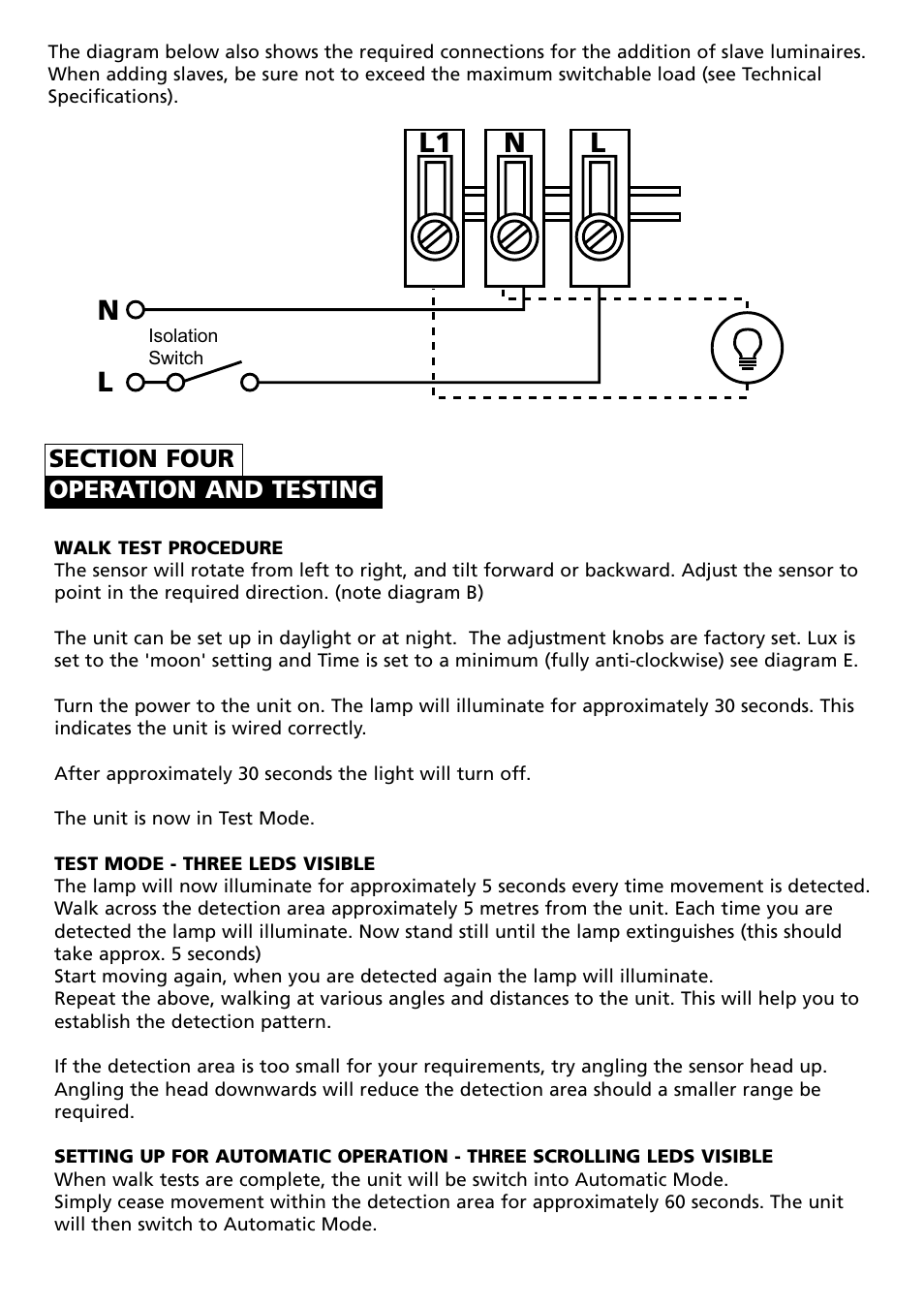 Nl l1 n l | Timeguard MLB98 User Manual | Page 4 / 12