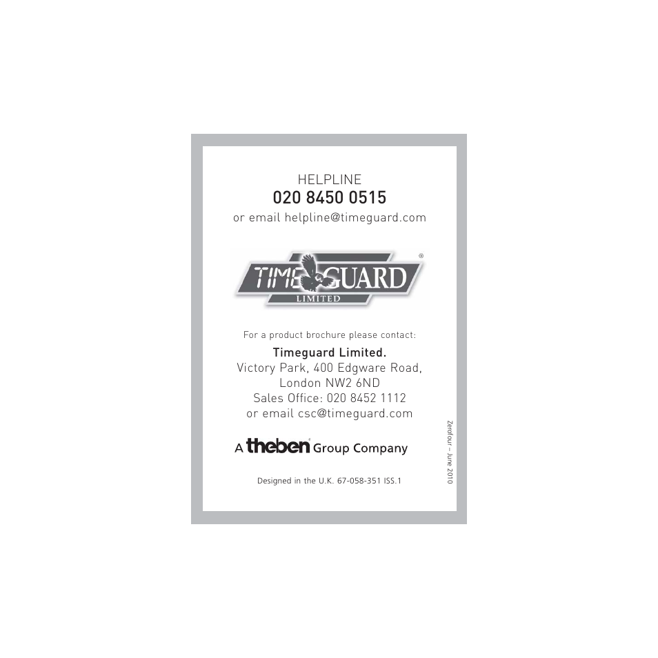 Timeguard MLBPRO500C User Manual | Page 9 / 9