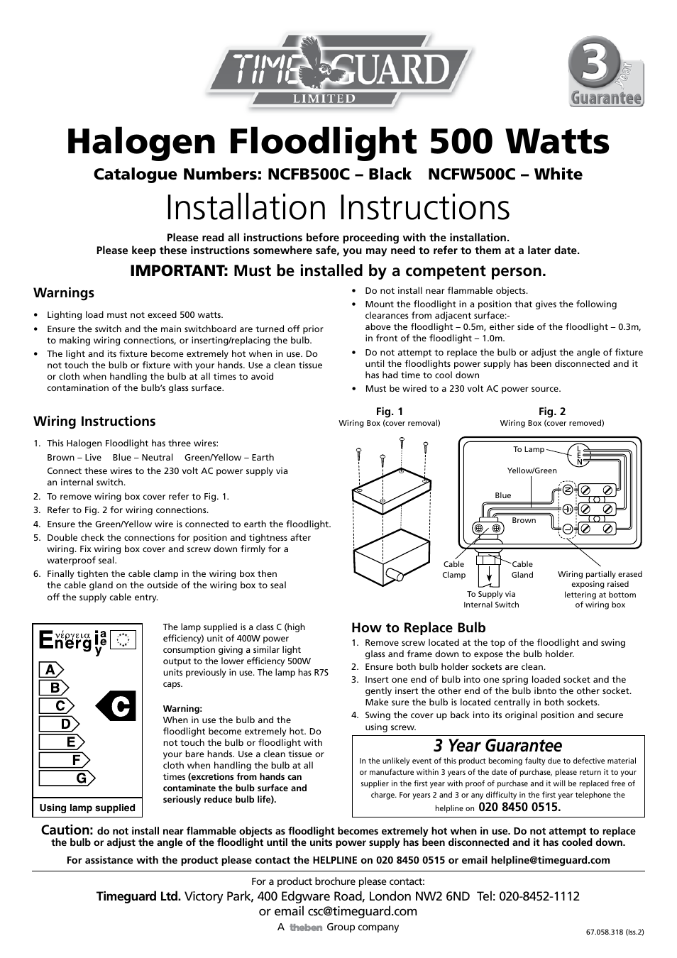 Timeguard NCFB500C User Manual | 1 page