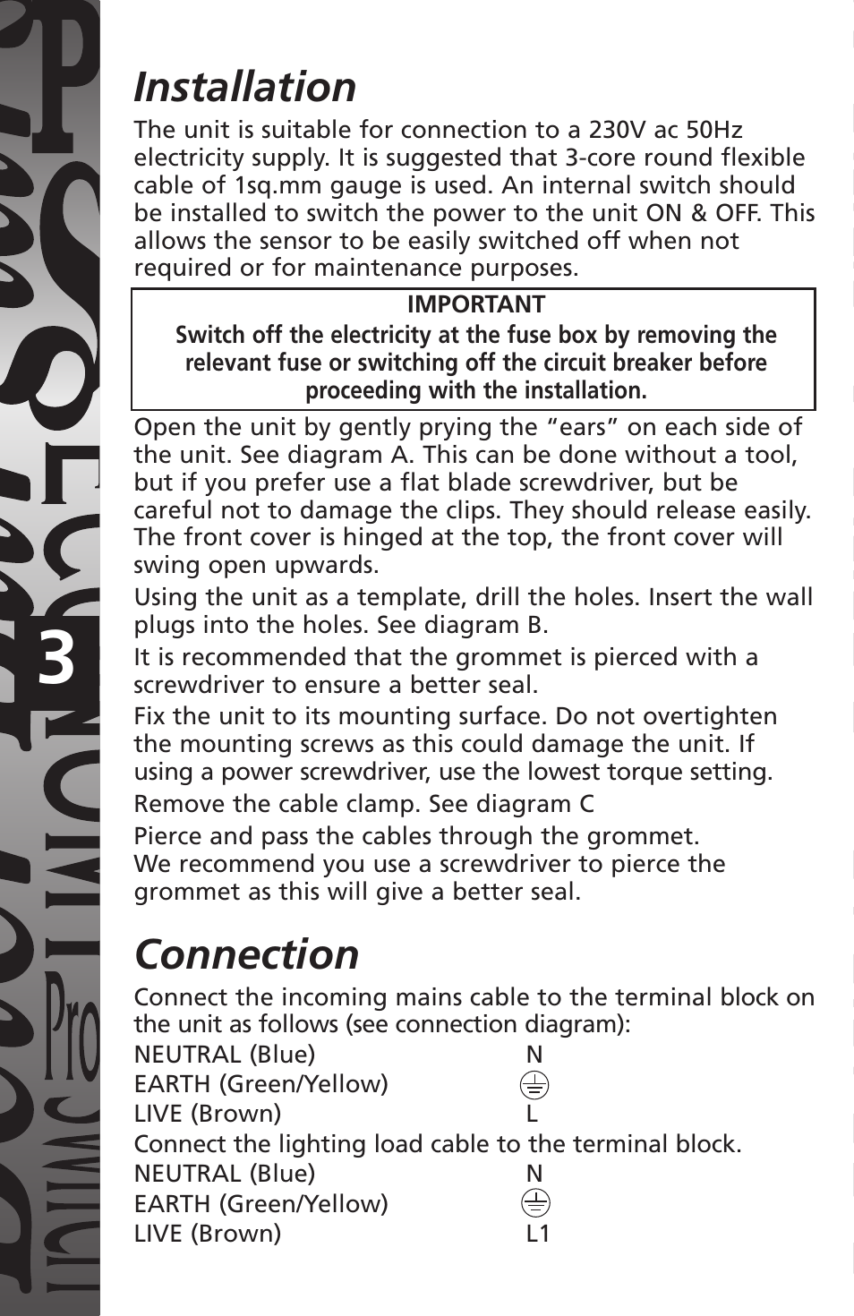 Installation, Connection | Timeguard NSLDD1000 User Manual | Page 4 / 8