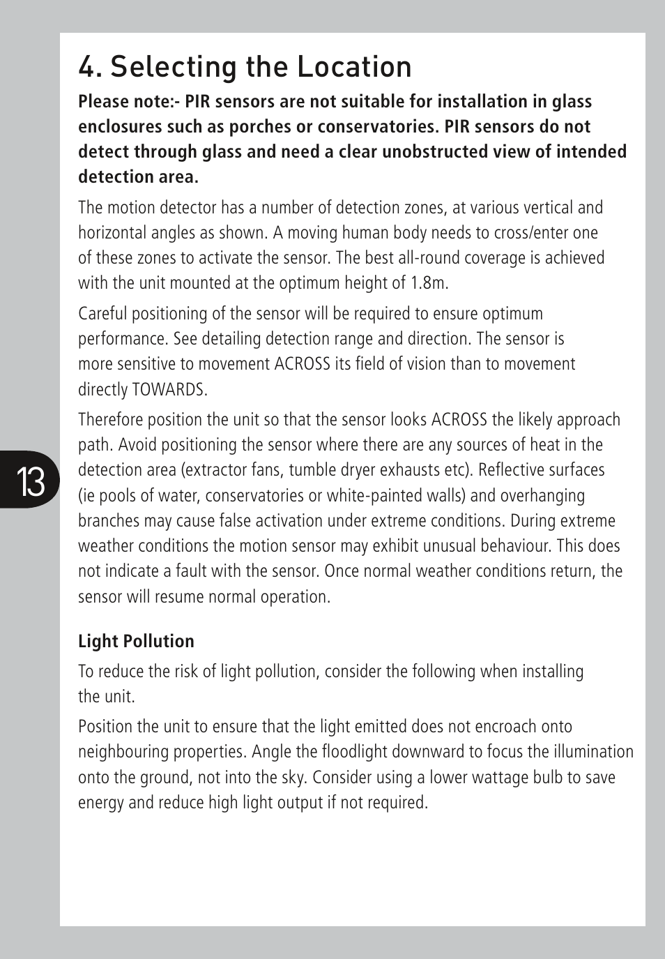 Selecting the location | Timeguard MLSA360N User Manual | Page 14 / 20