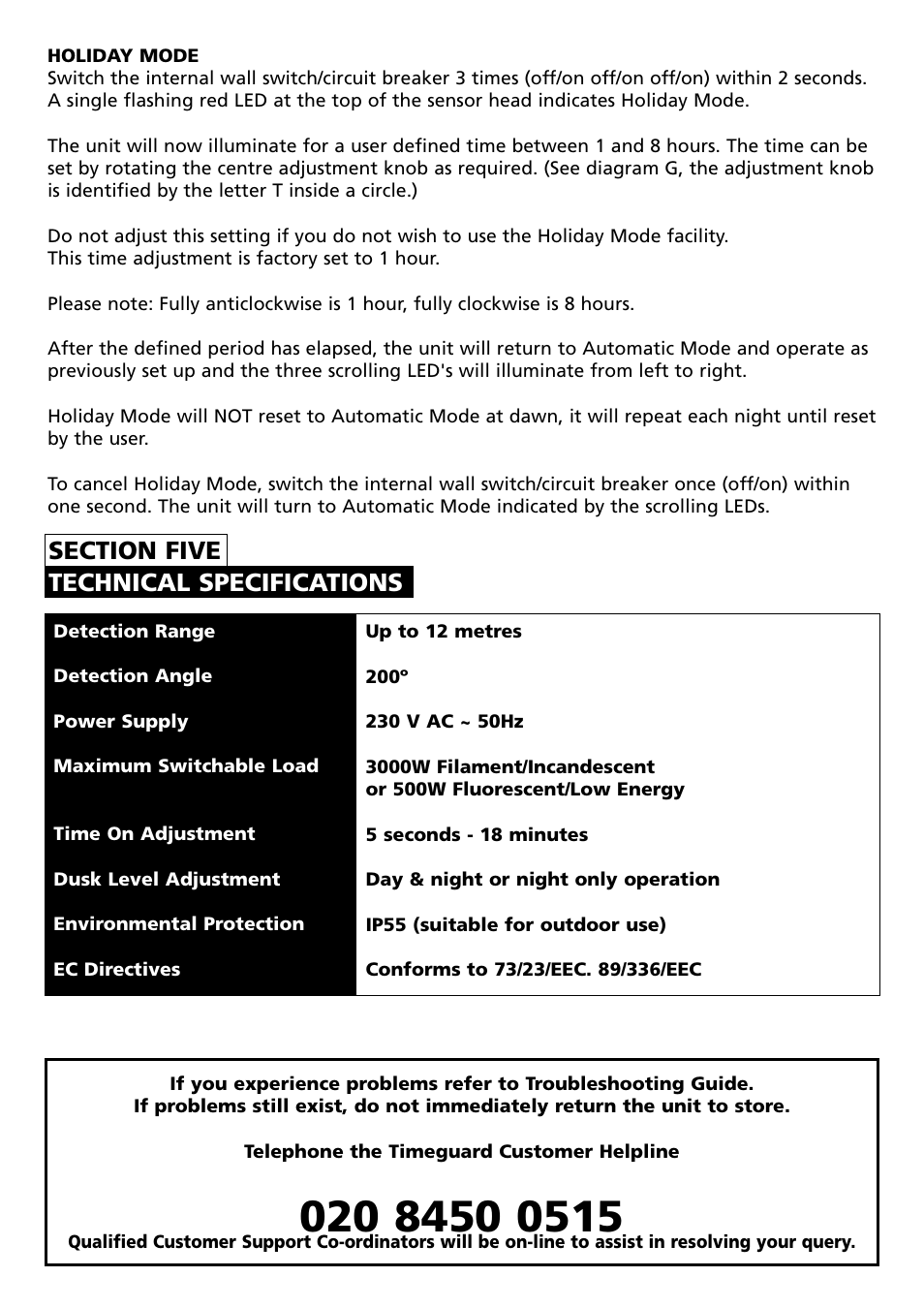 Timeguard MLB3000 User Manual | Page 8 / 12