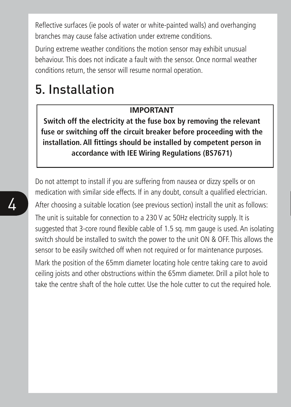 Installation | Timeguard PDFM1500 User Manual | Page 5 / 12