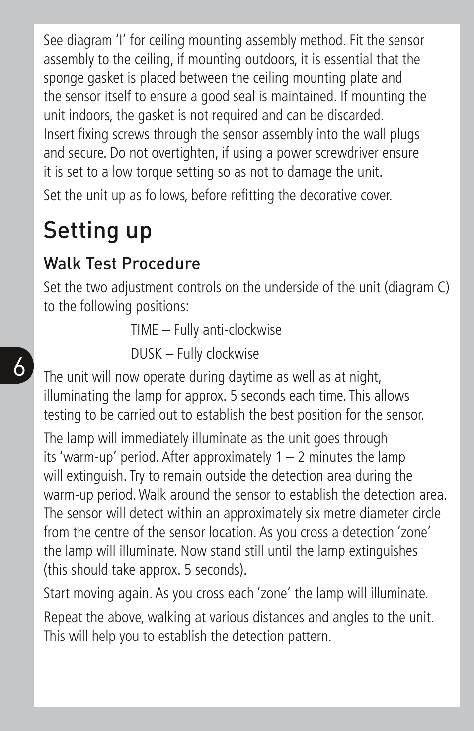 Setting up | Timeguard SLW360L User Manual | Page 7 / 12