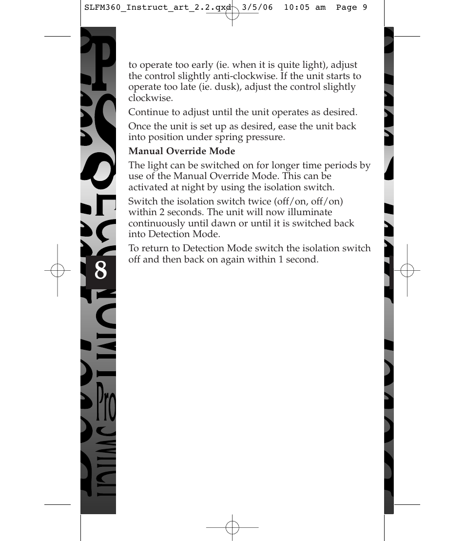 Timeguard SLFM360 User Manual | Page 9 / 12