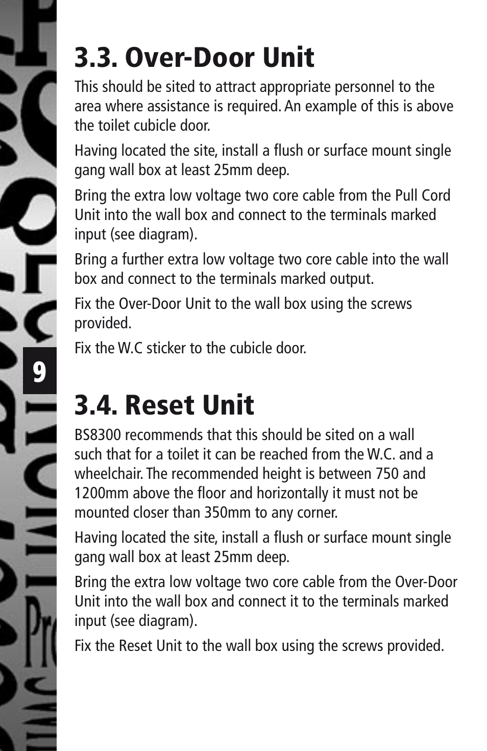 Reset unit, Over-door unit | Timeguard EADS User Manual | Page 10 / 16