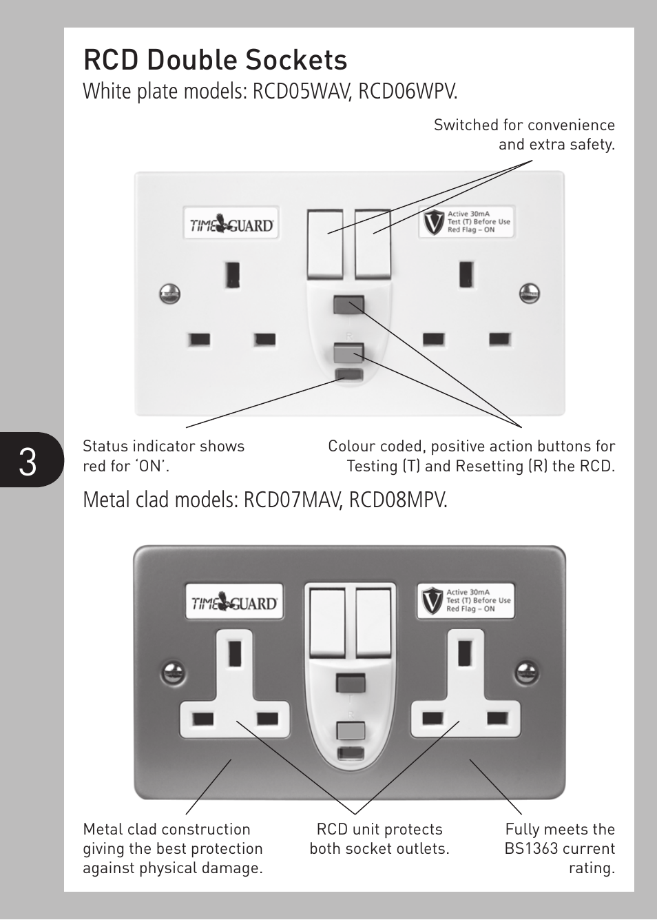 Rcd double sockets | Timeguard RCD10WPV User Manual | Page 4 / 12