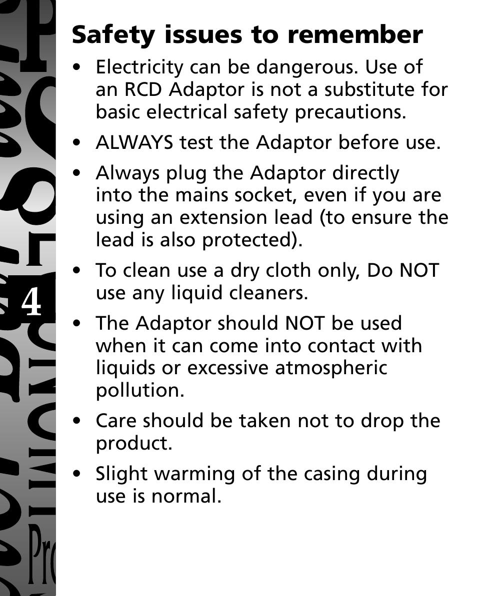 Safety issues to remember | Timeguard CB008 User Manual | Page 5 / 8