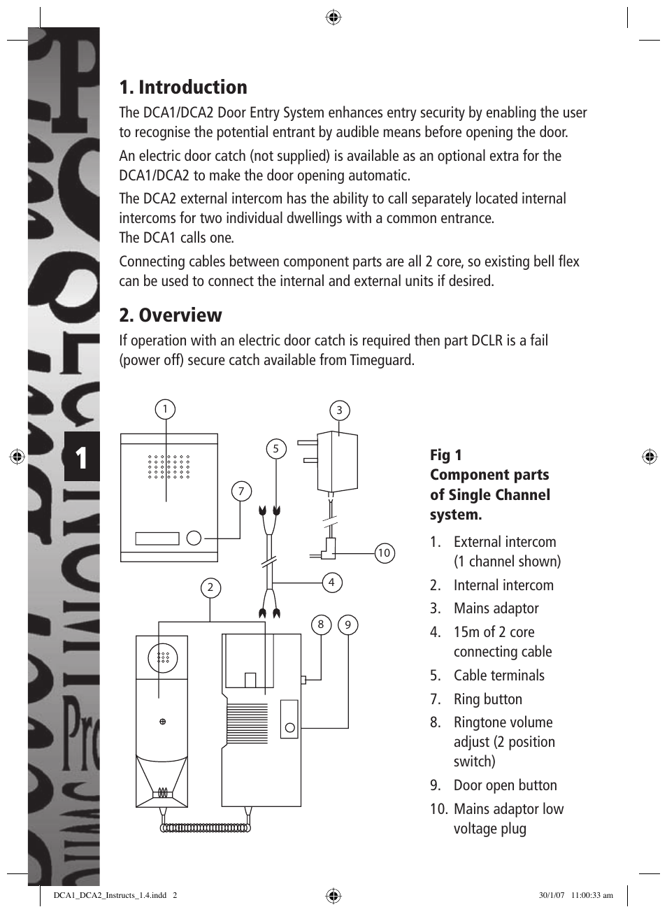 Introduction, Overview | Timeguard DCA2 User Manual | Page 2 / 12
