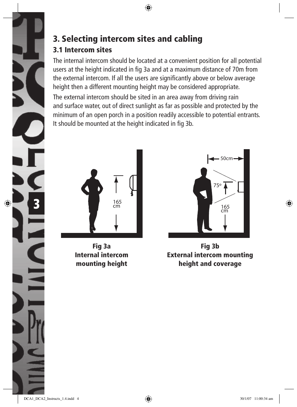 Selecting intercom sites and cabling, 1 intercom sites | Timeguard DCA2 User Manual | Page 4 / 12
