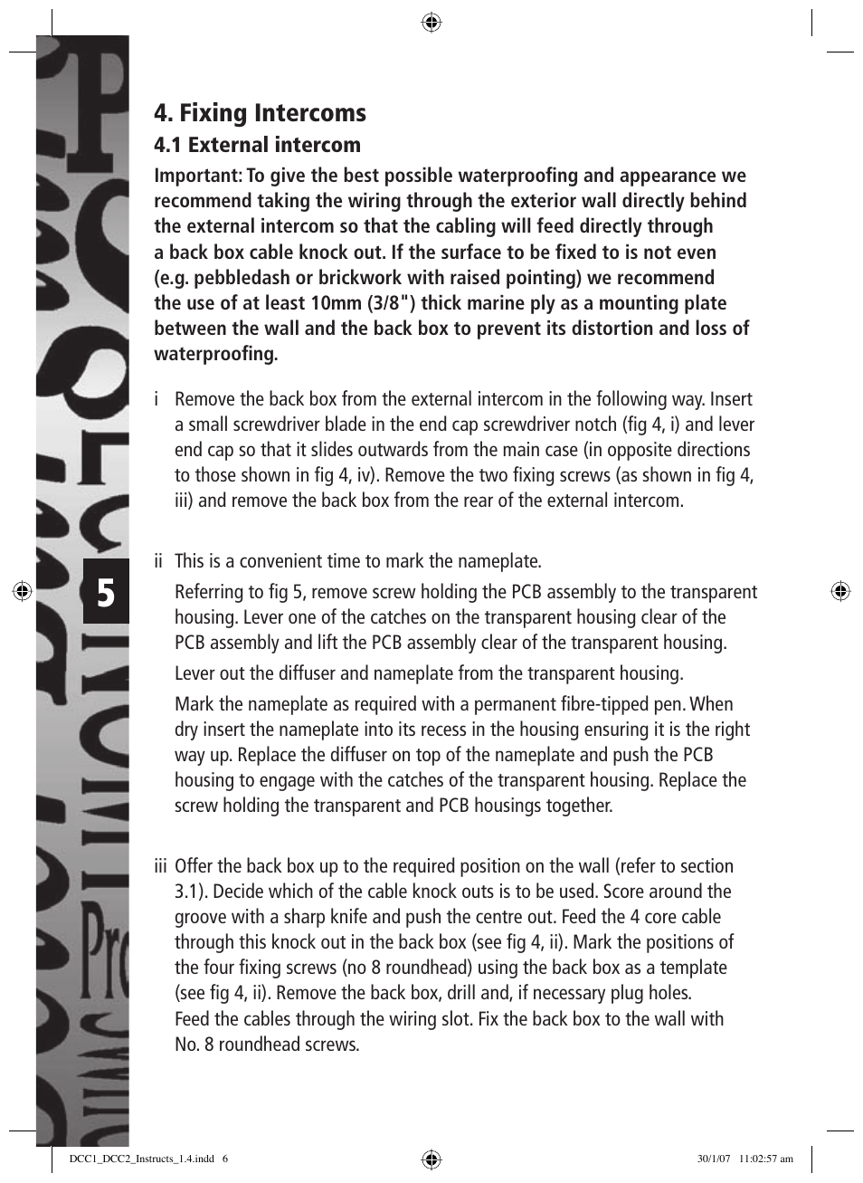 Fixing intercoms | Timeguard DCC2 User Manual | Page 6 / 12