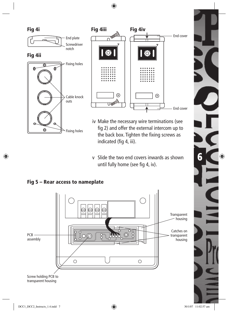 Fig 4ii, Fig 4i, Fig 4iii fig 4iv fig 5 – rear access to nameplate | Timeguard DCC2 User Manual | Page 7 / 12