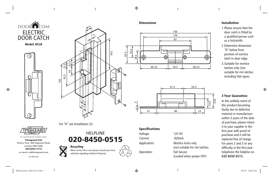 Timeguard DCLR User Manual | 1 page