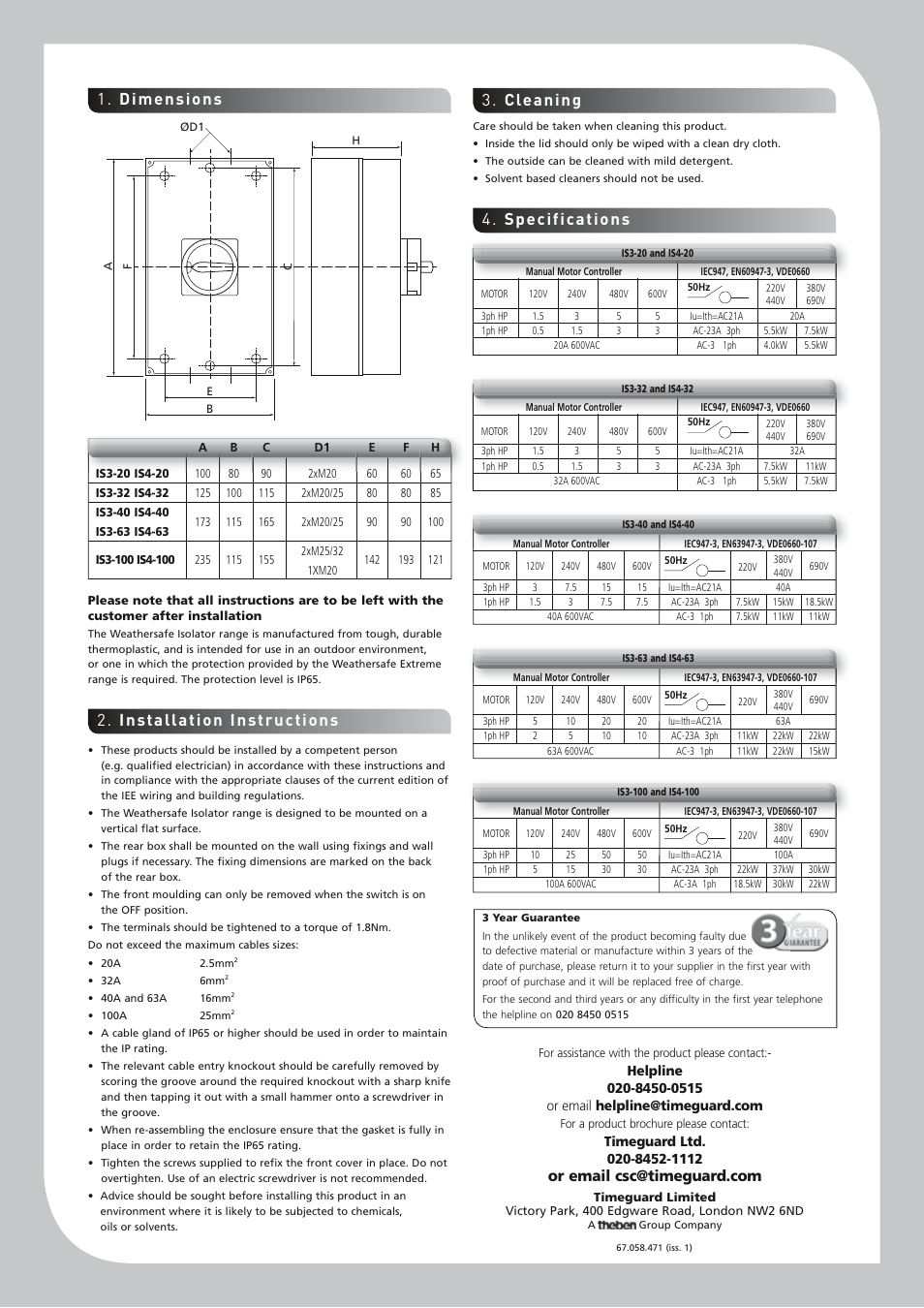 Timeguard IS4-100 User Manual | Page 2 / 2