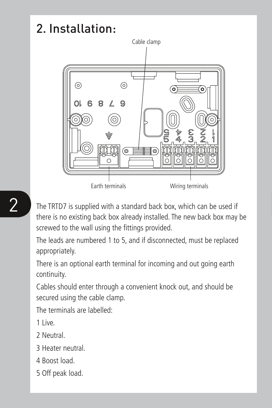 Installation | Timeguard TRTD7 User Manual | Page 2 / 8