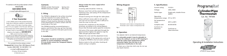 Timeguard TRT044 User Manual | 5 pages