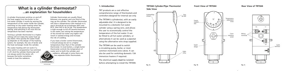 Xtim1561_trt044_135x90_instructions_iss2a.pdf, What is a cylinder thermostat, An explanation for householders | Timeguard TRT044 User Manual | Page 2 / 5