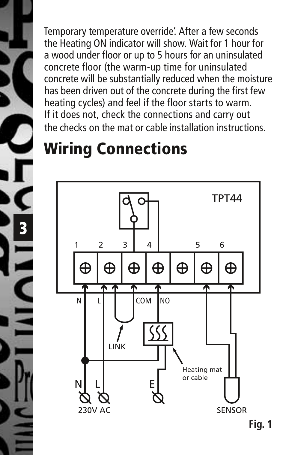 Wiring connections | Timeguard TPT44 User Manual | Page 4 / 12