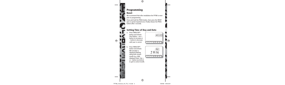 Programming | Timeguard TPT88 User Manual | Page 5 / 12