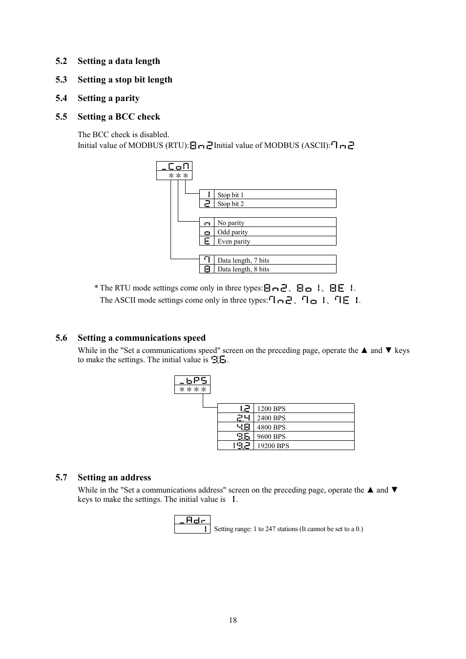 6 setting a communications speed, 7 setting an address | TOHO ELECTRONICS TTM000 User Manual | Page 18 / 42