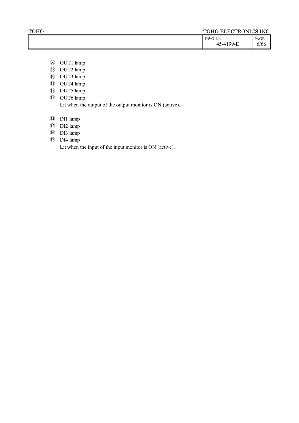 TOHO ELECTRONICS TTM-509 User Manual | Page 6 / 66