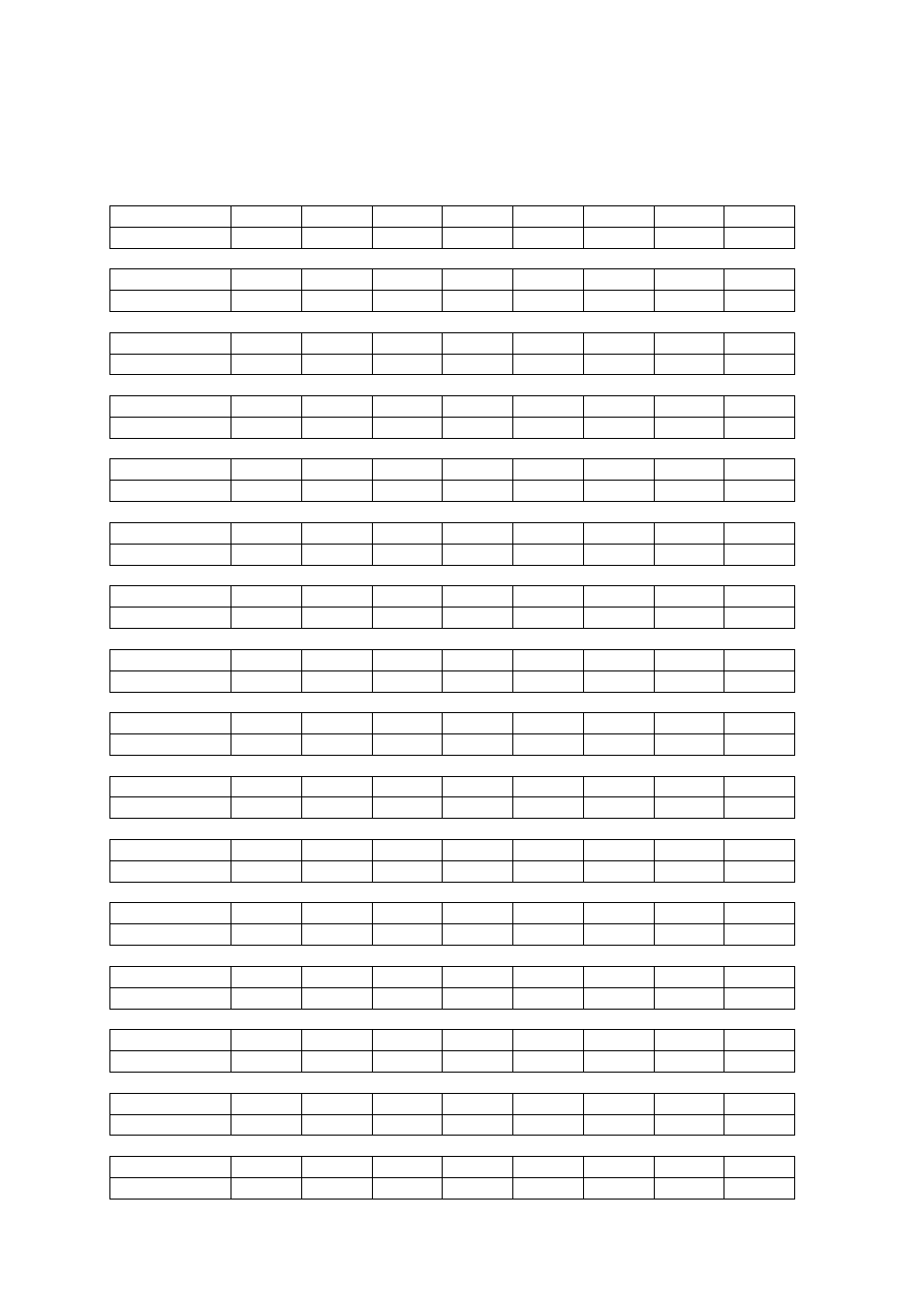 Table of ascii codes | TOHO ELECTRONICS TTX-700 User Manual | Page 36 / 40