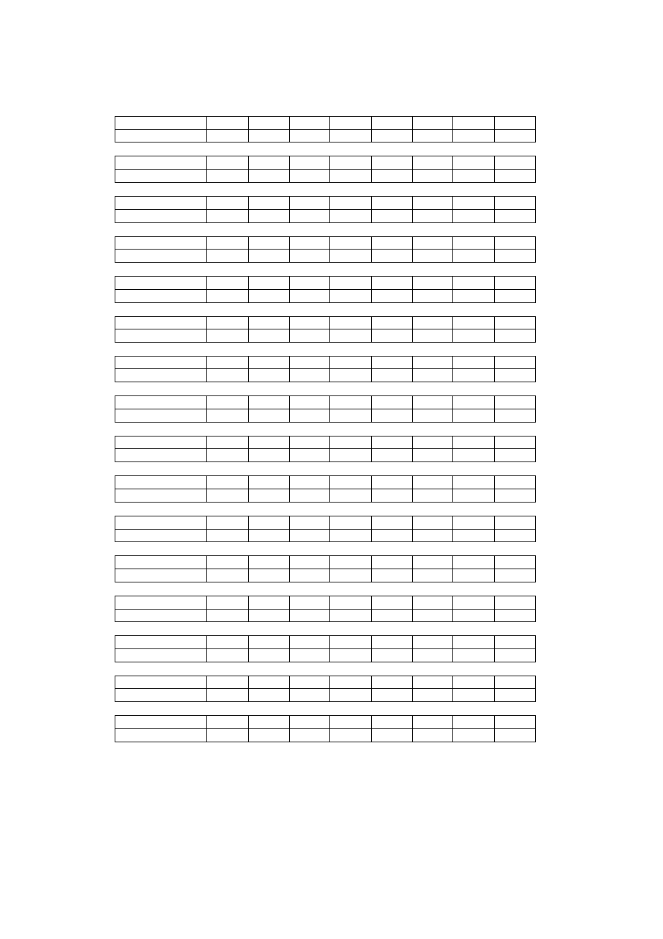 Table of ascii codes | TOHO ELECTRONICS TRM-006A User Manual | Page 39 / 40