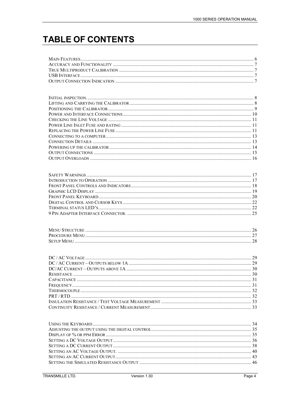 Transmille 1000-Series User Manual | Page 4 / 104