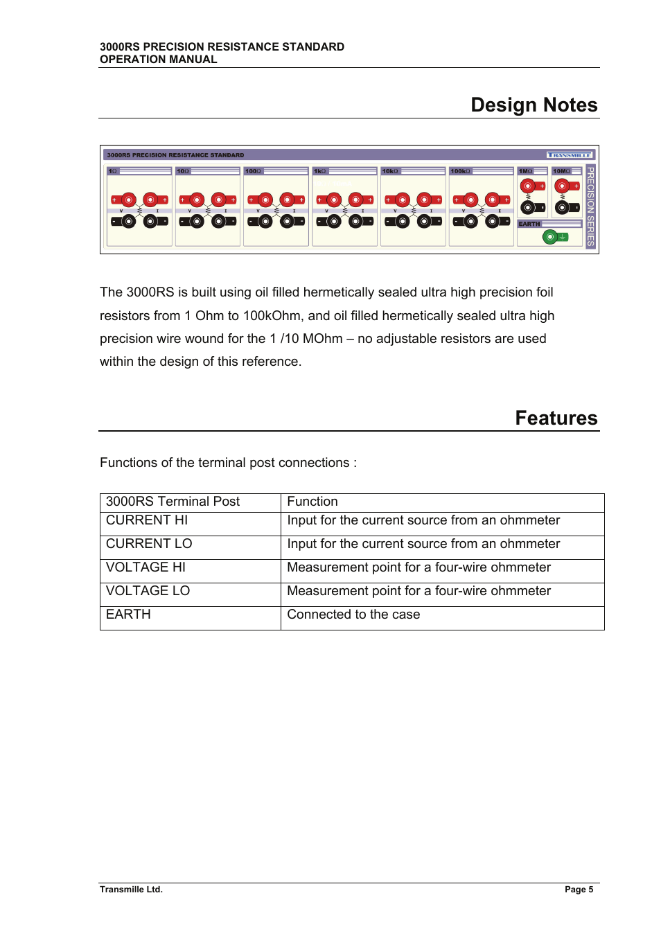 Features | Transmille 3000RS User Manual | Page 6 / 11